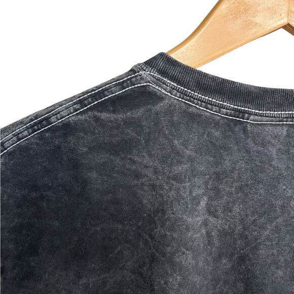 NIRVANA Yellow Smiley Face Charcoal Acid Wash Grunge T-Shirt Unisex Size Small - Picture 5 of 7